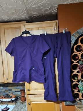 Cherokee Workwear Revolution Purple Scrubs Scrub Set